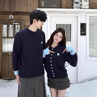 针织衫 情侣装 宽松法式 ins超火毛衣男女韩版 外套潮牌 秋冬2025新款