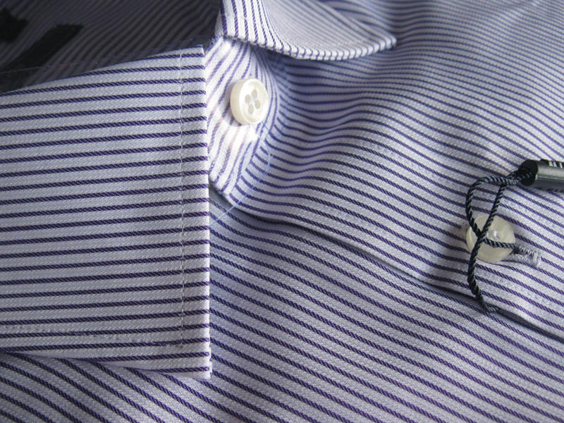 罗蒙专柜正品紫色条纹男士衬衣