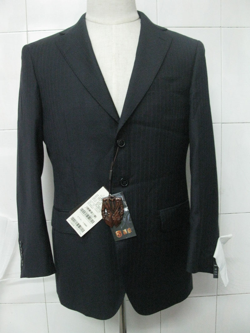 罗蒙西装西服罗蒙男款式商务正装深色暗条纹西装西服结婚商务西服