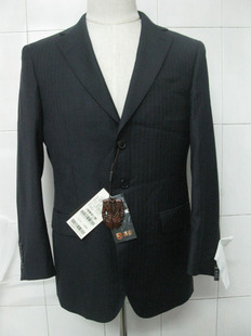 罗蒙西装西服罗蒙男款式商务正装深色暗条纹西装西服结婚商务西服