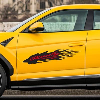 创意汽车贴纸保险杠灯眉车门火焰