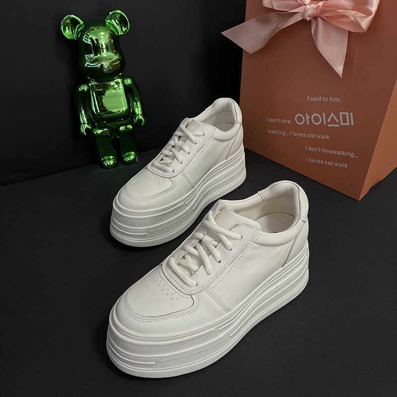 厚底增高8cm小白鞋四季真皮款透气百搭休闲板鞋女鞋