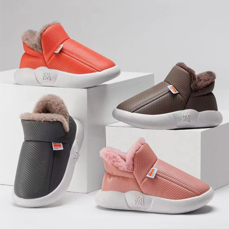 俊鸽一家三口棉鞋女童秋冬季新款防水男孩亲子宝宝棉拖鞋情侣拖鞋