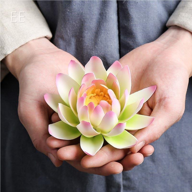 o纯手陶瓷莲花白色粉色黄色艺术品家居搭配工博古架