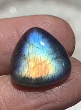 拉长石吊坠裸石15*15三角形蛋面戒指耳环耳钉项链手链饰品手工DIY