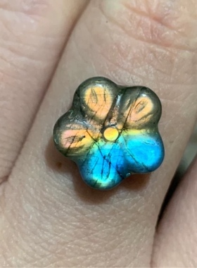 拉长石吊坠花朵饰品搭配手工DIY耳环戒指手链项链首饰