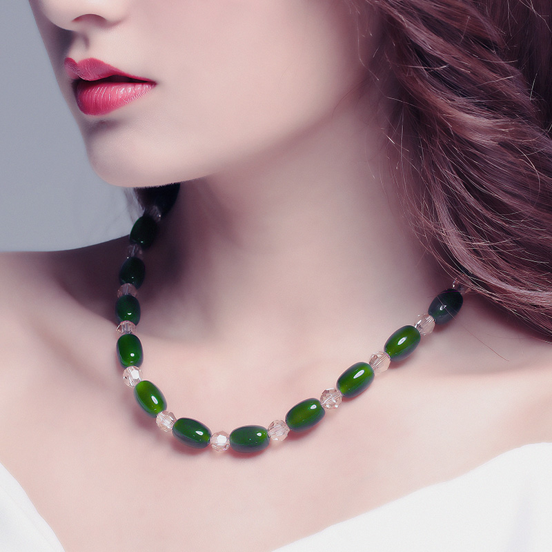 玛瑙水晶妈妈爆款装饰古风短项链