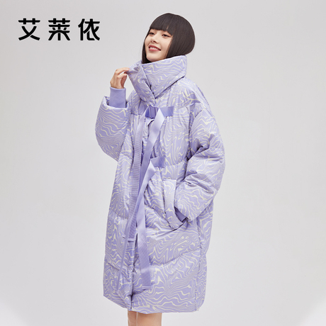 艾莱依羽绒服女中长款2021年新款冬季鹅绒爆款设计感小众时髦外套商品大图