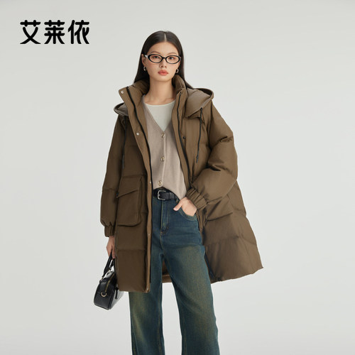 艾莱依新款羽绒服简约质感大衣