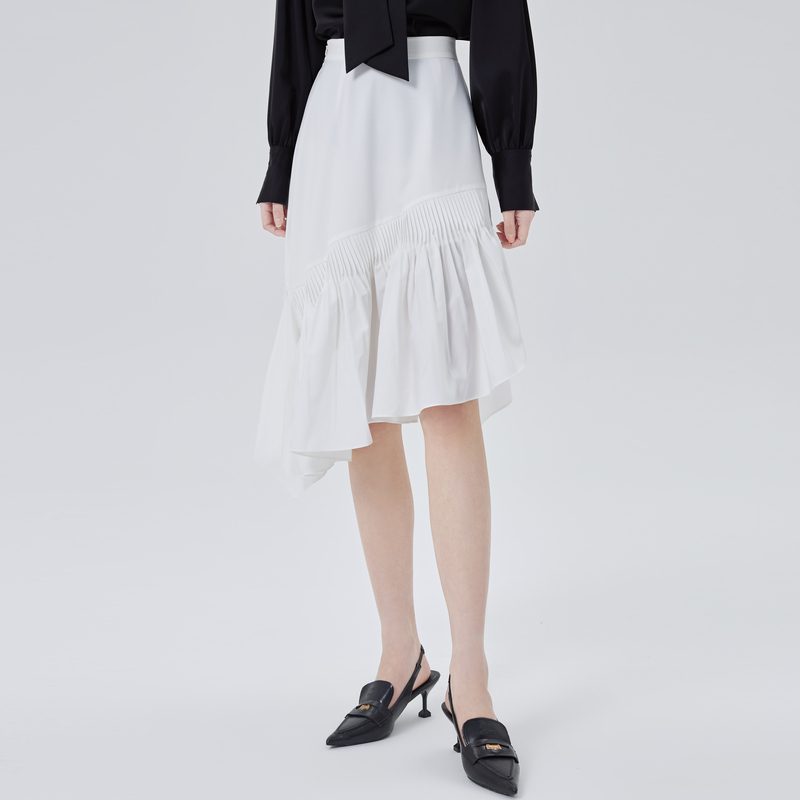 艾莱依简约复古半裙女