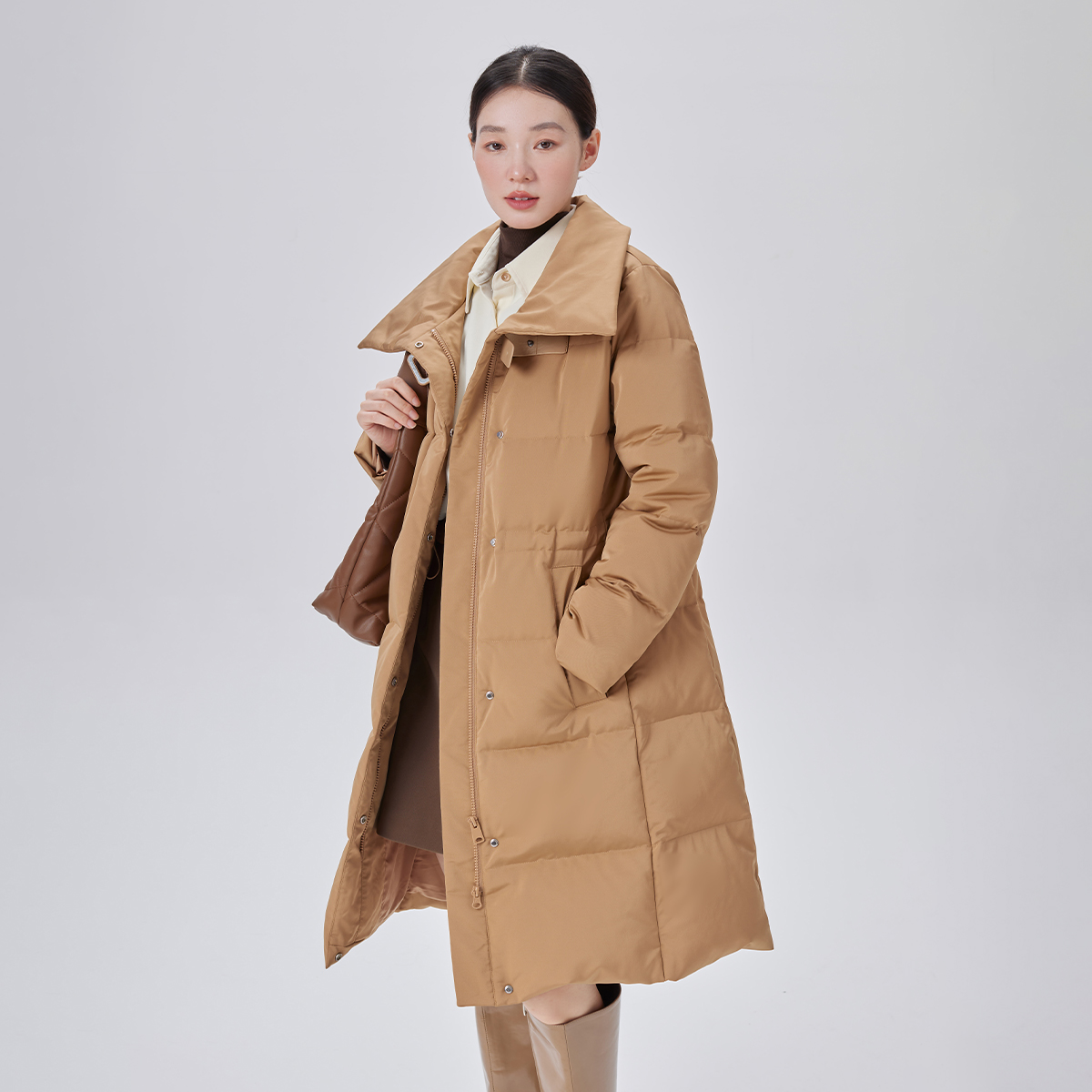 心愿长款外套艾莱依翻领