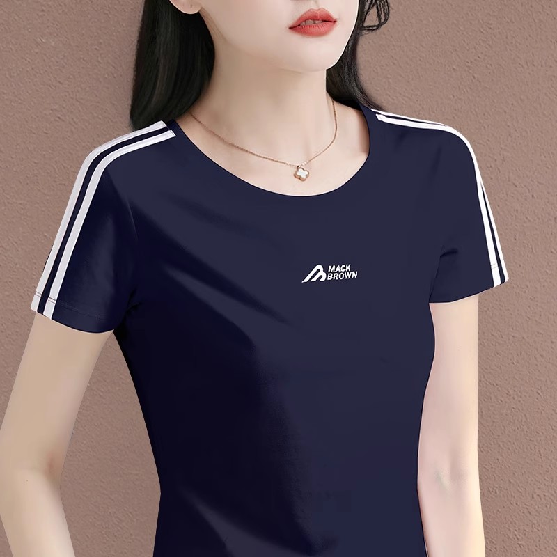 正肩短袖t恤女2026新款爆款时髦洋气女装时尚半袖宽松遮肚子上衣