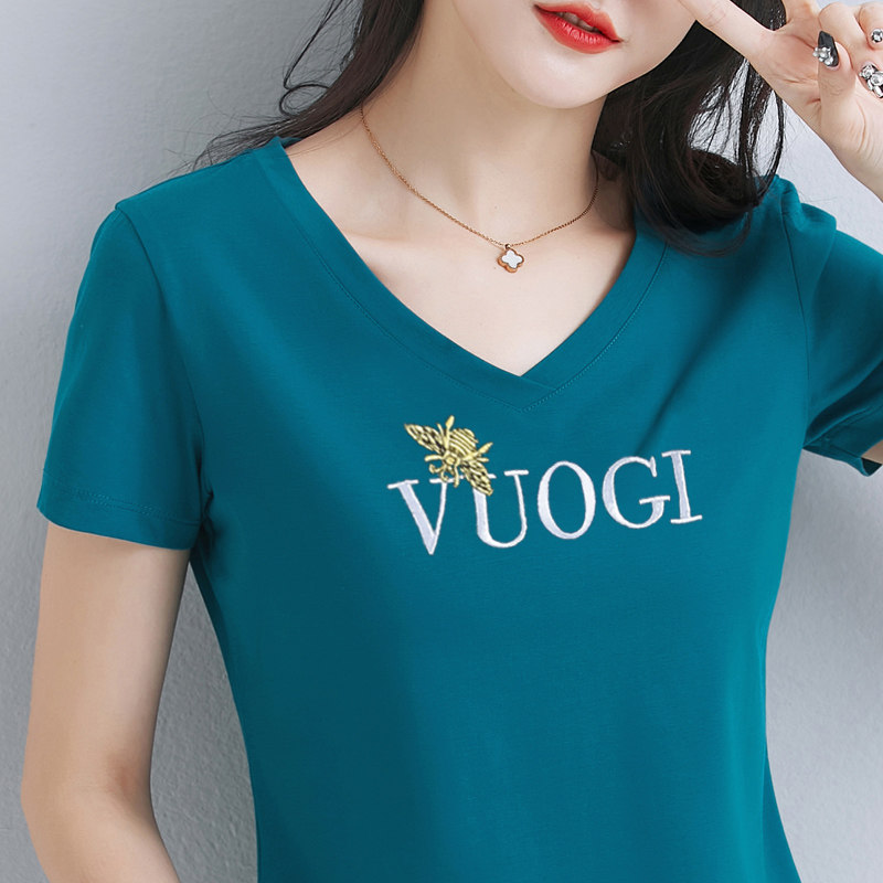 v领短袖t恤女装短款洋气卡腰小衫2025夏季新款爆款小个子薄款上衣