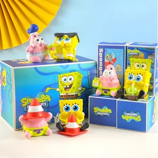 海绵宝宝盲盒汉堡系列派大星章鱼哥手办送孩子朋友生日礼物摆件