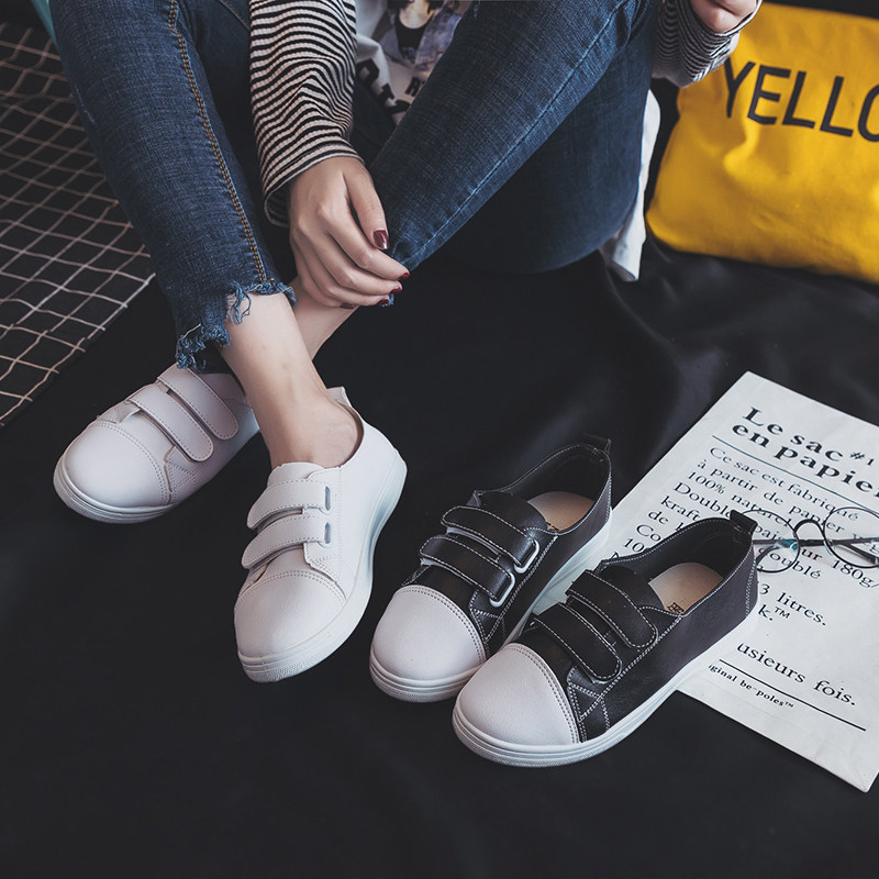 2019春季新款小白鞋女鞋百搭浅口懒人帆布鞋韩版魔术贴一脚蹬白鞋|ruв категории Женская обувь, низкий чистка - от Buy2taobao.com для оказания профессиональной услуги покупки агента Taobao
