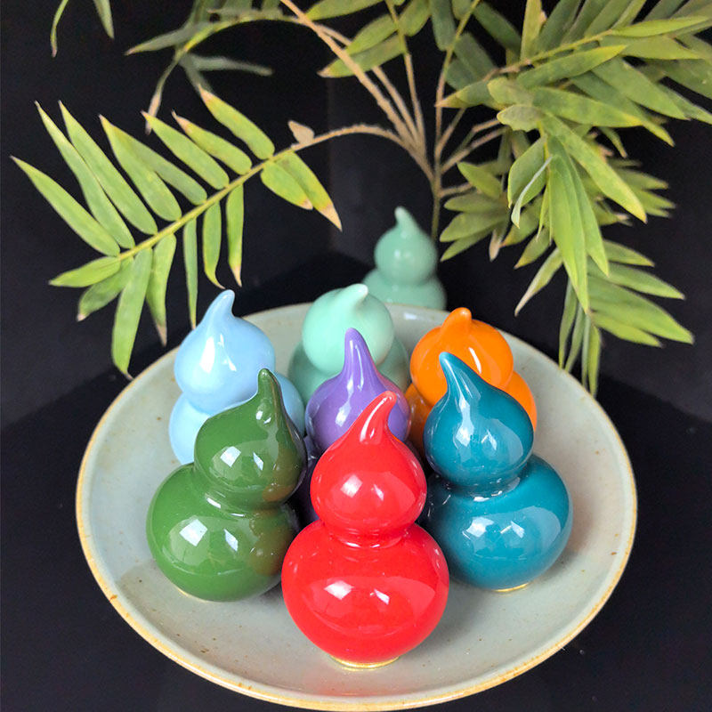 网红小葫芦陶瓷装饰摆件招财福禄颜色釉摆件送礼车载挂饰赠送挂绳,家居饰品,桌面摆件,淘宝优惠券,粉丝福利购,淘宝优惠卷