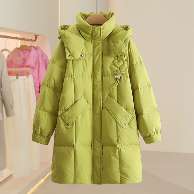 【香】90鸭绒韩版休闲连帽显瘦保暖羽绒服2024冬新款宽松休闲外套