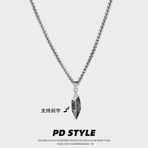 菱形祈愿石diy刻字情侣项链