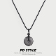PDSTYLE 民族风平安扣银耀石项链男女生情侣编织绳纯手工寓意礼物