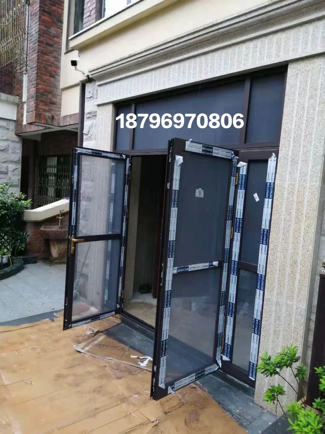 新款常州纱门别墅推拉平开纱门金钢网防盗防蚊众冉品牌无底轨纱门