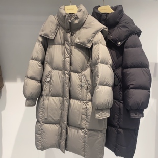 保暖中长立领宽松白鸭绒羽绒服外套WEU4032Y 冬季 ZORANZI 庄子女装