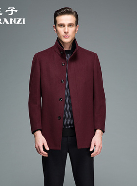 ZORANZI庄子男中长混纺秋冬立领商务休闲羊毛大衣外套ZPH60073