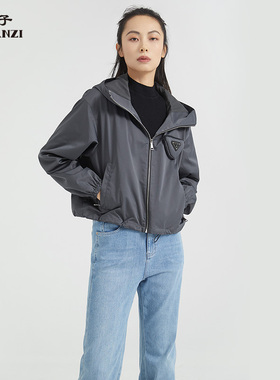 ZORANZI 庄子女装秋季街头风青灰色短风衣夹克WWR33464
