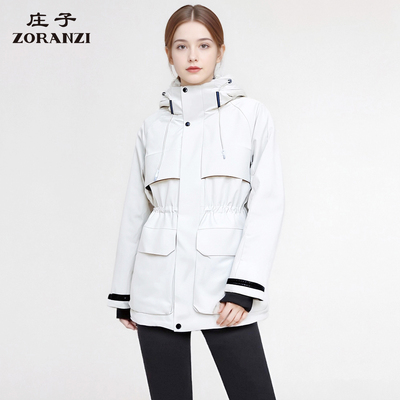 ZORANZI 庄子女装冬季收腰显瘦羽绒服女士连帽冲锋衣外套WEU4182Y