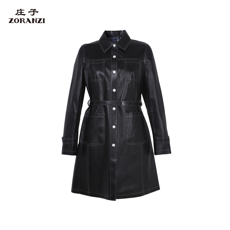 庄子修身中长款绵羊皮皮衣