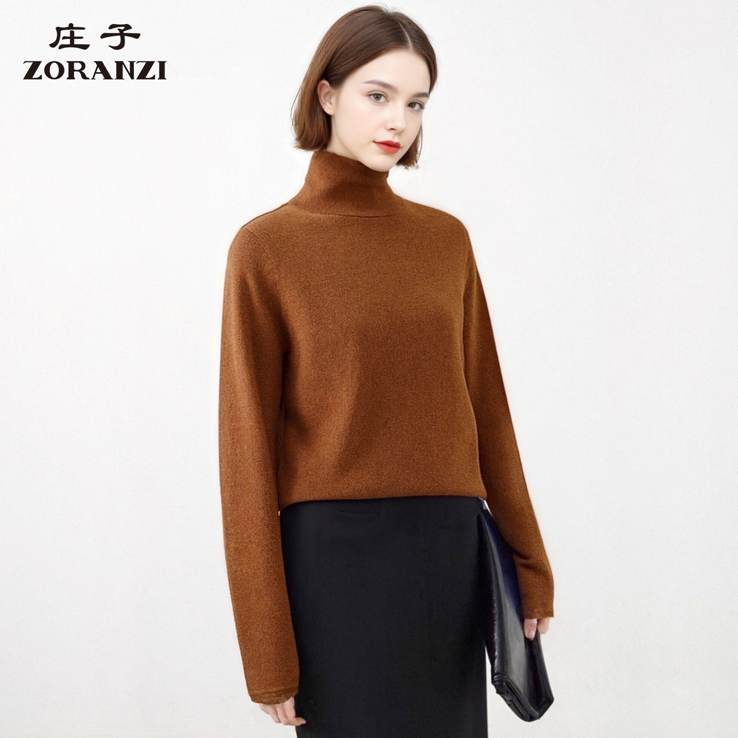ZORANZI 庄子女装秋冬季高领毛衣女山羊绒套头打底衫WKU3582D