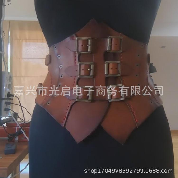 蒸汽朋克中世纪风格束腰腰带腰封马甲可定制尺寸可调节皮革复古