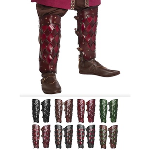 中世纪宫廷战士PU皮编织护腿护具话剧角色扮演COSPLAY道具