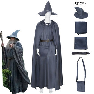 甘道夫Gandalf 指环王霍比特人cosplay服装薄款棉麻斗篷披风