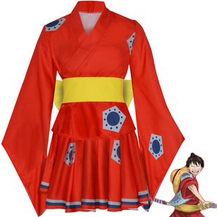 新款 海贼王路飞服onepiece和之国路飞cosplay女款裙子