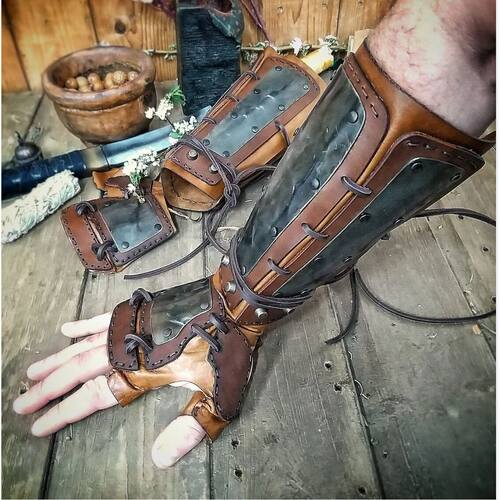 中世纪蒸汽朋克复古护臂拳击手套护手护腕cosplay道具飞鱼服配饰