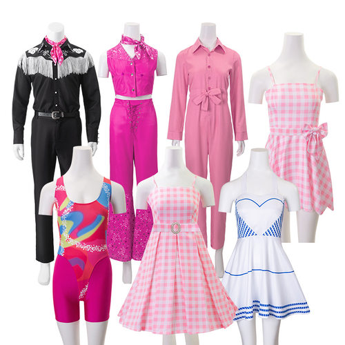 电影Barbie芭比服肯尼套装沙滩粉色连衣裙play万圣节服装万圣动漫
