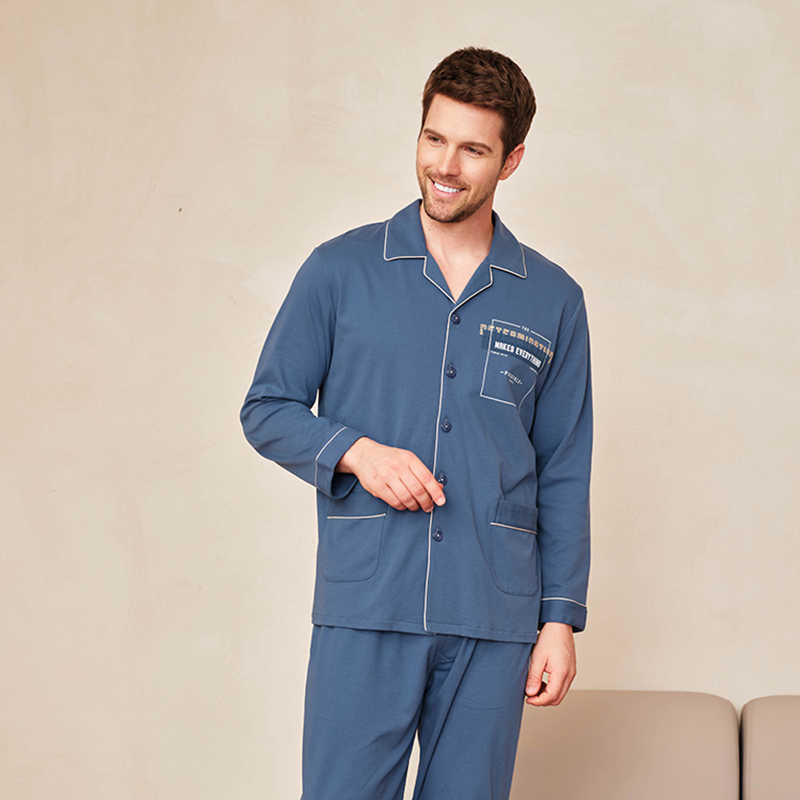 美标春秋款新品男士纯棉长袖套装