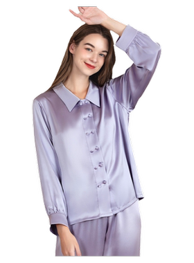 美标100%桑蚕丝真丝睡衣长袖女