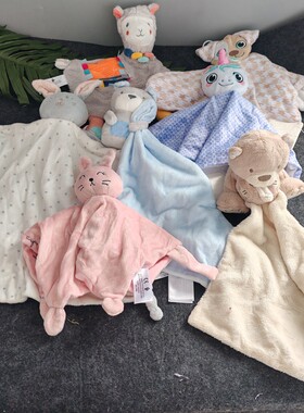 瑕疵款出口外单柔软婴儿小孩安抚巾卡通小象狮子独角兽兔子好质量