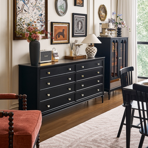 吉森法式复古高品质混油八斗柜