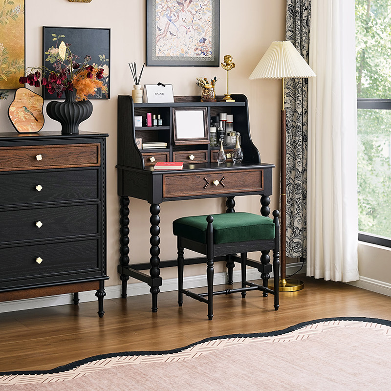 吉森全实木收纳梳妆台化妆桌