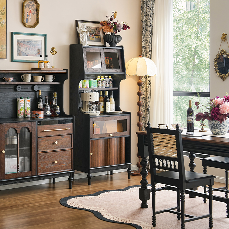 吉森法式中古风窄餐边柜高柜