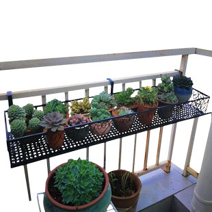 加宽阳台栏杆花架悬挂式多层欧式铁艺花盆架窗台多肉绿萝架吊兰架