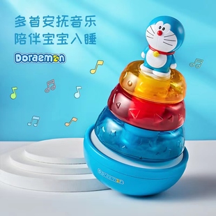 雅润多啦A梦启蒙音乐DJ鼓灯光音效乐器方向盘早教光影转转乐玩具