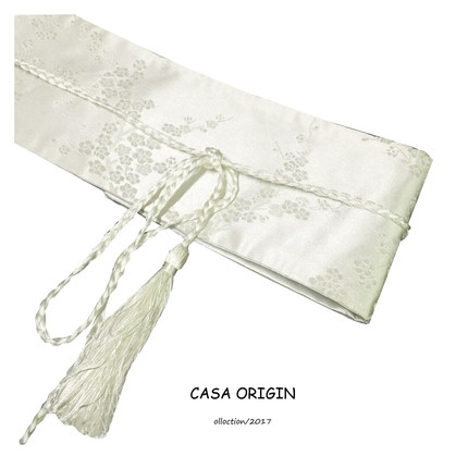 CASA ORIGIN 新款日式和风汉服古风文艺梅花锦缎复古腰封宽腰带女
