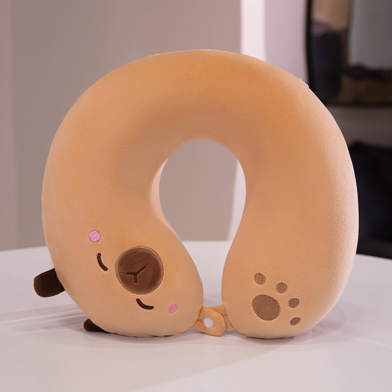 卡皮巴拉记忆棉U型枕护颈枕