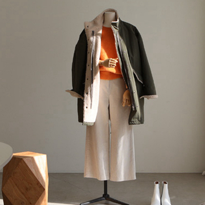 韩国保暖羊羔绒直筒宽松外套女装