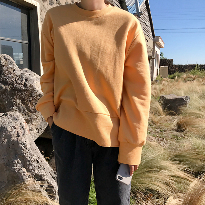 韩国女装新品简约设计感薄绒卫衣