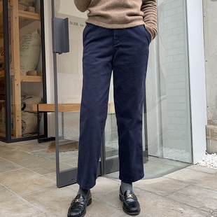 显瘦保暖 棉九分裤 K73韩国女装 中腰直筒磨毛拉绒秋冬休闲裤