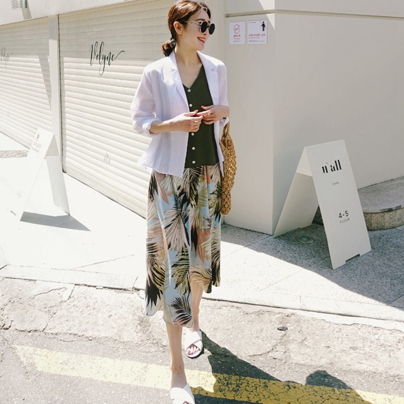 C39韩国女装代新品2025西装领亚麻春夏女长袖衬衫风衣防晒薄外套